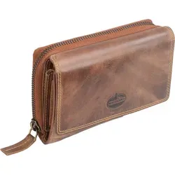 schicke Geldbörse Damen Leder Portemonnaie, braun