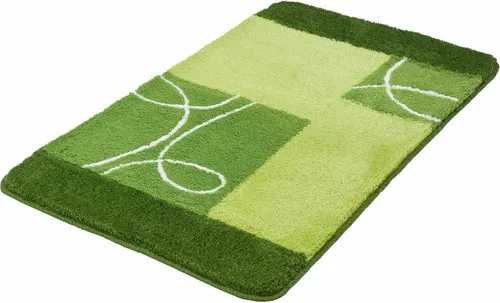 Kleine Wolke Badteppich Curly grün 60 x 100 cm - Badematte in modernem Design mit 20 mm Florhöhe, rutschhemmend und waschbar bis 40°C – ideal für ein stilvolles Badezimmer.