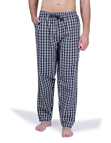 Moonline - Herren Webhose Freizeithose Loungewear aus 100% Baumwolle, Farbe:schwarz/weiß, Größe:58-60