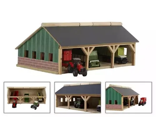 Kids Globe Farming Agricultural Shed (610491) - Spielzeugauto, ideal für kreative Bauernhof-Spiele und fördert die Fantasie der Kinder.