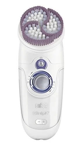 Braun SE7921 Silk-épil 7 Skin Spa - Kabelloser Wet & Dry Epilierer - Epilierer mit Sonic Peeling Bürste für glatte Haut und sanfte Epilation, auch unter Wasser. 40 Pinzetten für bis zu 4 Wochen Haarfreiheit und 3.000 Micro-Vibrationen pro Minute.