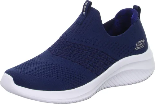 Skechers Damen Ultra Flex 3.0 Classy Charm Sneaker, Navy Knit/Trim - Damen-Sneaker mit luftgekühltem Memory-Schaumstoff, maschinenwaschbar und vegan, ideal für Komfort und Stil im Alltag.
