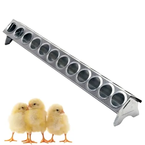 Futter Trog Metall Freß Loch Gitter Küken Behälter Rinne verzinkt Geflügel 30 50 (50 cm, Lochgitter)