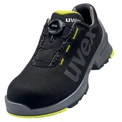 uvex 1 Halbschuhe S2 schwarz, gelb Weite 10 Gr. 44 - Arbeitsschuhe mit optimalem Schutz und Komfort, ergonomisch gestaltet und hitzebeständig bis 120 °C, ideal für anspruchsvolle Arbeitsumgebungen.