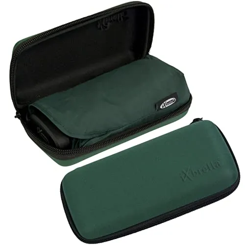 iX-brella Ultra Small 15cm kleiner Taschenschirm im Handy Format mit Etui - pineneedle green