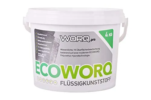 ECOWORQ Dachbeschichtung, Flüssigfolie, Dachabdichtung, Flüssigkunstoff, Teressenboden, Balkon Abdichtung