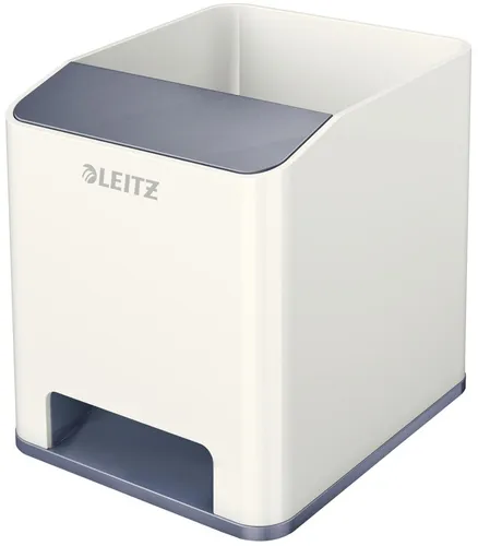 LEITZ Sound Stifteköcher WOW Duo Colour 2 Fächer weiß in weiß von Leitz