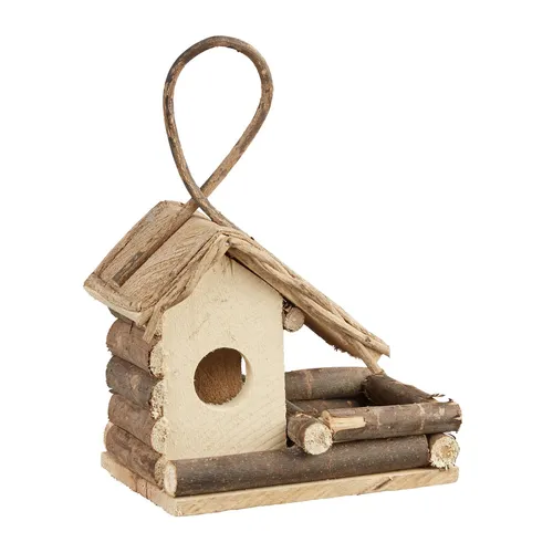 relaxdays Vogelhaus - Dekoratives Holz-Vogelhaus zum Aufhängen, 29 cm hoch und ideal für Gartenliebhaber