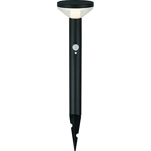 Hochwertige Energiesparende Solar Außen-Wegeleuchte BROK. Edelstahl. Bewegungssensor + Helligkeitsregler. H: 50cm, D: 12,5cm. Inkl. 12x LED 0,88W. IP44