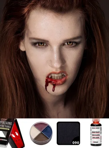 Maskworld Theaterschminke Make-up Set Teen Vampir, Halloween Schminkset mit perfekt abgestimmten Komponenten