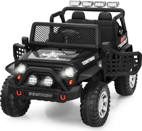 COSTWAY 12V Elektro Kinderauto, 3 Geschwindigkeiten, inkl. Fernbedienung, für Kinder ab 3 Jahren (Schwarz)