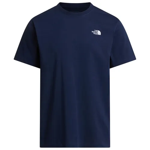 The North Face Evolution Simple Dome Herren T-Shirt - Dunkelblau - Klassisches Herren T-Shirt mit bequemer Passform und gesticktem Logo. Ideal für entspannte Abenteuer, aus 100 % klimabewusster Baumwolle gefertigt und recyclebar.