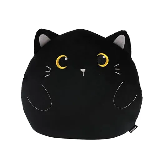 I-TOTAL ® Dekokissen Black CAT für Kinderzimmer - Flauschiges Dekokissen in Tierform, bietet maximalen Komfort und ist ein kreatives Dekorelement für das Kinderzimmer.