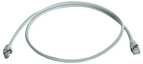 Telegärtner 100127411 RJ45 Patchkabel CAT 6a S/FTP 2.6m Grau mit Knickschutztülle 1St.