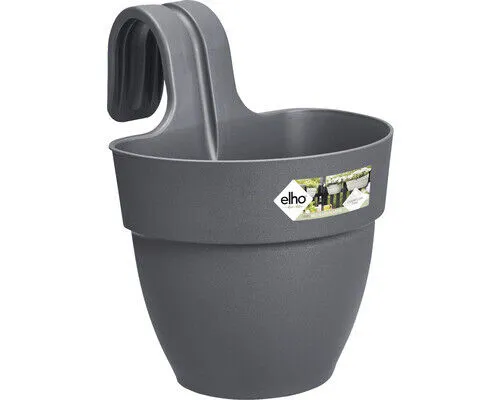 Hängetopf Blumenkasten elho Vibia Campana Kunststoff Ø 20,5 cm H 26,5 cm anthraz
