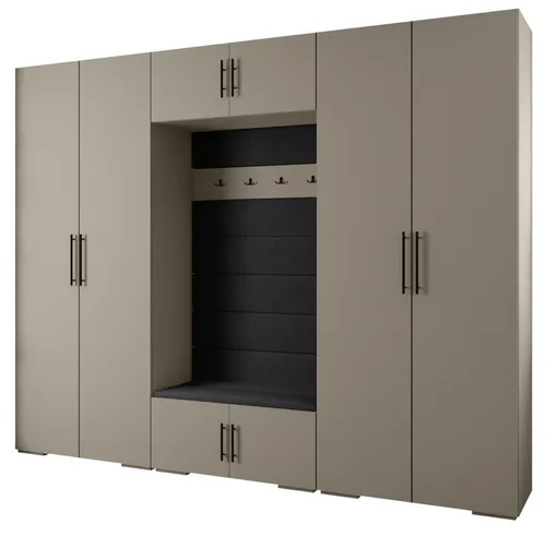 ABIKS MÖBEL Kompaktgarderobe INOVA 3 SATZ 9 - Elegantes Möbelset mit Kleiderstange - Die moderne Kompaktgarderobe bietet stilvolle Aufbewahrungslösungen für jeden Raum. Robuste Materialien und durchdachtes Design garantieren eine praktische Nutzung und lange Lebensdauer. Ideal für Ordnung und Eleganz in Ihrem Zuhause.