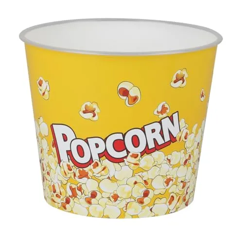 WESTCRAFT Snackschale - Popcorn-Schale Retro | Snackbehälter mit über 2 Litern Fassungsvermögen für Streming-, Filme- und Fernsehabende | Wiederverwendbar, PP Kunststoff (robust) (Retro gelb 2,2l)