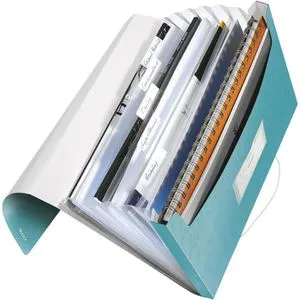 Leitz Fächermappe 4589-00-51 WOW A4, eisblau, aus Kunststoff, 6 Fächer
