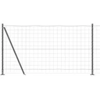 vidaXL Zaun mit Pfosten Grau 1.2 x 10 m Stahl - Gartenzäune: Wetterbeständiger und stabiler Zaun aus hochwertigem Stahl, ideal für die sichere Abgrenzung von Gärten und Terrassen, mit pulverbeschichteter Oberfläche für langanhaltende Farben.