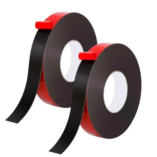 Doppelseitiges Klebeband Extra Stark, Zwei Rollen 25mm×10m Klebeband Doppelseitig, 0,5mm Ultradünnes Doppelseitiges Klebeband Wasserfest, Geeignet Für Wände, LED-Leuchtstreifen, Büros, Heimdekoration