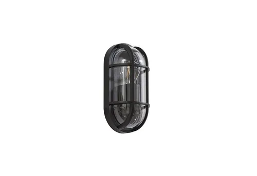 Aussenwandleuchte Serine Lucande, dimmbar, schwarz - Außenleuchte mit IP65 Schutzart, ideal für Balkon und Terrasse. Das elegante Design und das maritime Gitter schaffen eine ansprechende Atmosphäre.