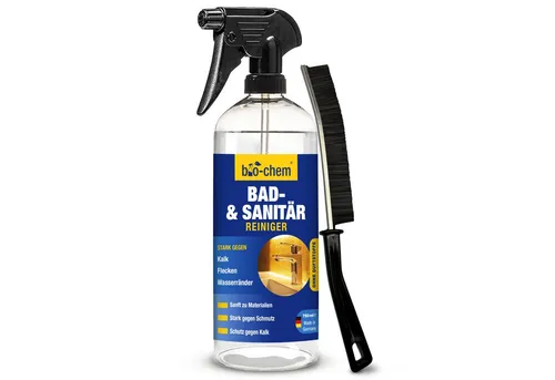 bio-chem Badreiniger 750ML – Kalkentferner für Bad, Dusche, Armaturen uvm Badreiniger (Effektiver Kalkentferner mit Lotuseffekt)