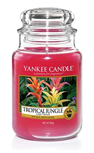 Yankee Candle Tropical Jungle Duftkerze - Großes Glas 623 g - Duftkerze im großen Glas mit einer Brenndauer von 110-150 Stunden, ideal für tropische Wohlfühlatmosphäre in jedem Raum.