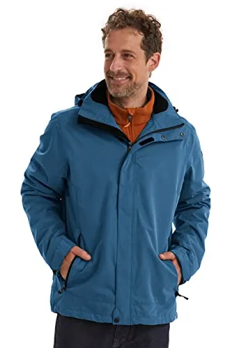 Killtec Herren Xenios Funktionsjacke - Wasserdichte Funktionsjacke in Jeansblau, mit regulierbarer, abzippbarer Kapuze und hoher Atmungsaktivität, ideal für Outdoor-Aktivitäten.