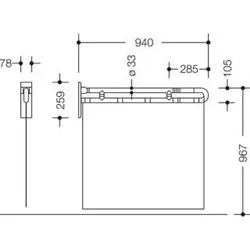 HEWI 801.52.10039 55 Duschspritzschutz Ser 801 von HEWI