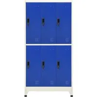 vidaXL Schließfachschrank Metallschrank 90x45x180 cm - Aufbewahrungsschränke aus langlebigem Stahl, ideal für sichere Aufbewahrung von Kleidung mit abschließbaren Türen und Lüftungsschlitzen.