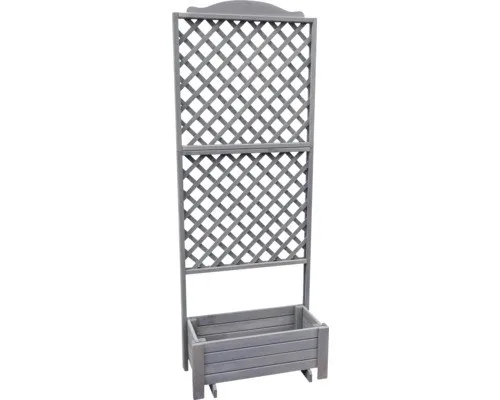 promadino Rankhilfe Romantica - 80x38x210 cm, grau - Pflanzenkasten & Rankhilfe, bepflanzbar und aus tauchimprägniertem Kiefernholz, ideal für kreative Gartenprojekte.