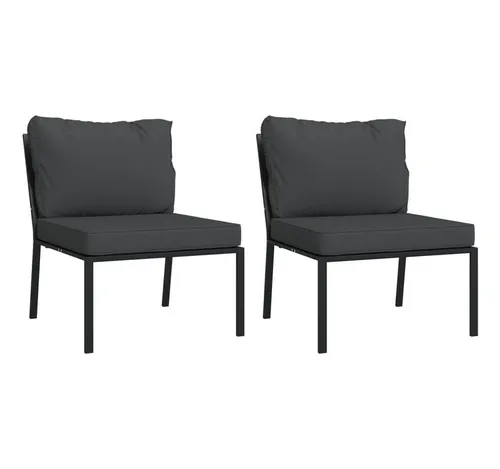 vidaXL Gartenstühle mit Grauen Kissen von vidaXL