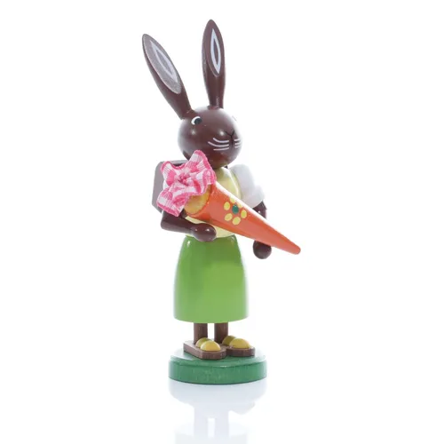 Osterfigur Hase mit Zuckertüte Höhe ca 9 cm NEU Schulanfang Zuckertüte Osterdeko