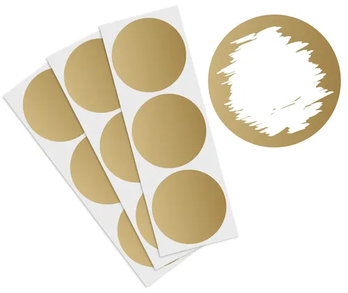 Rubbelaufkleber Antik-Gold 5 cm ⌀ - Rubbeletiketten zum Aufkleben 50