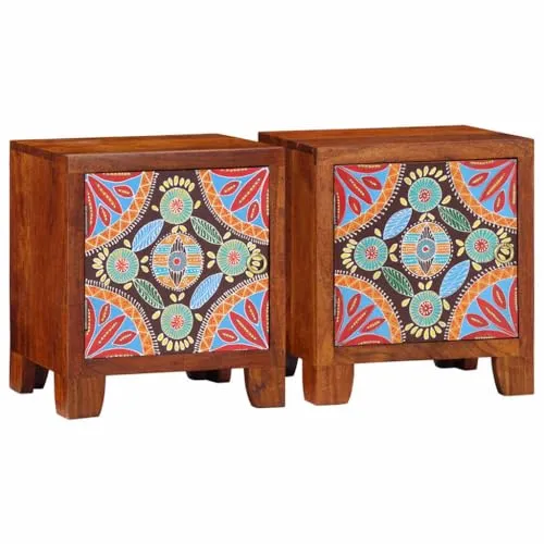 vidaXL Nachttisch 2 STK. - Massivholz Akazie für dein Schlafzimmer - Nachttische aus robustem Akazienholz, verleihen deinem Schlafzimmer einen eleganten Touch und bieten praktischen Stauraum.