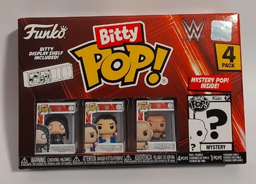FUNKO BITTY POP! WWE 4er PACK UNDERTAKER - BRITISH BULLDOG - BATISTA + CHASE