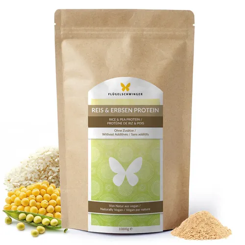 1kg Reis & Erbsen Protein 7:3, 83,8% Eiweiß, 70% Reisprotein & 30% Erbsenprotein