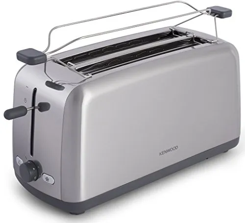 Kenwood TTM470 Edelstahl Toaster - Hochwertiger Toaster aus rostfreiem Edelstahl mit 1500 Watt Leistung, ideal für knuspriges Toast und gleichmäßige Bräunung.