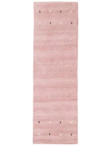 carpetfine Wollteppich Gabbeh Uni Läufer Rosa 60x180 cm - Läufer aus 100% Wolle, langlebig und pflegeleicht, ideal für Wohn- und Schlafzimmer. Verleiht jedem Raum eine behagliche Wohlfühlatmosphäre.
