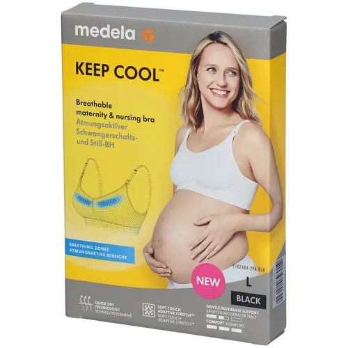 Produktbild medela® Keep Cool Schwangerschafts Still BH Schwarz Gr. L