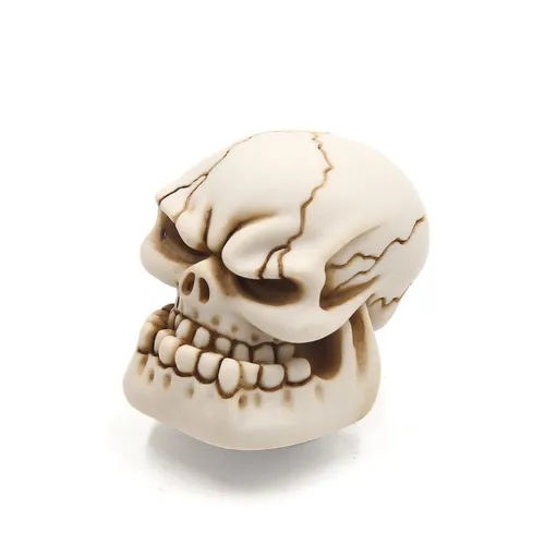 universal Totenkopf-Stil Auto manuell Schalthebel Schaltknauf Hebelschalter weiß