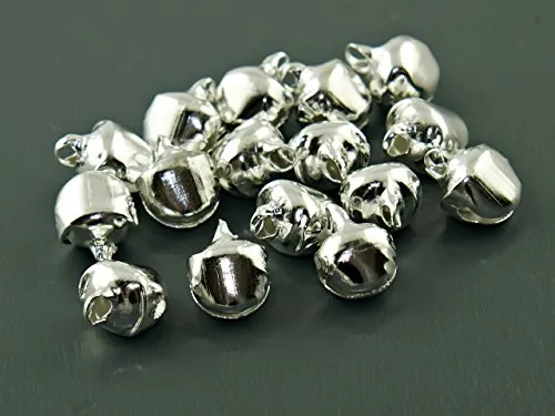 Glöckchen in silberfarben mit Öse, 10 mm 20