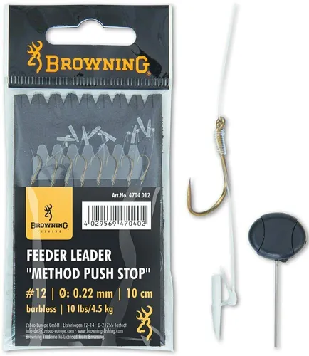  Browning Bronze 14 Feeder Leader Method Push Stop 10lbs 4,5kg Ø0,22mm 10cm 8St