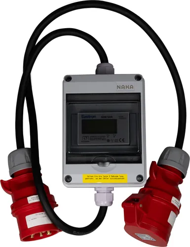 Mobiler Digital Stromzähler 16A MID geeicht – 400V CEE-Stecker Box 1m - Steckdosen & Zubehör – MID geeichter Drehstromzähler im bruchfesten Schutzgehäuse (IP 55) zur genauen Messung des Energieverbrauchs, ideal für Industrie, Events und Gartenanlagen.