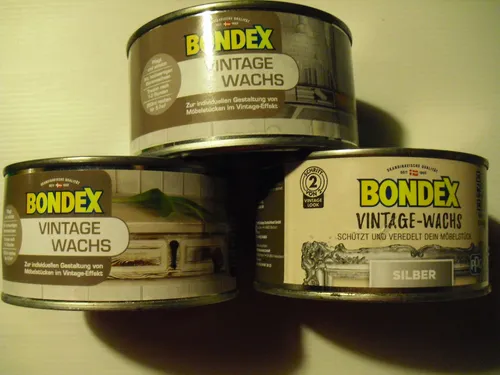 BONDEX Vintage Wachs Metalfeffekt silber-  Möbelwachs Holzwachs 250 ml