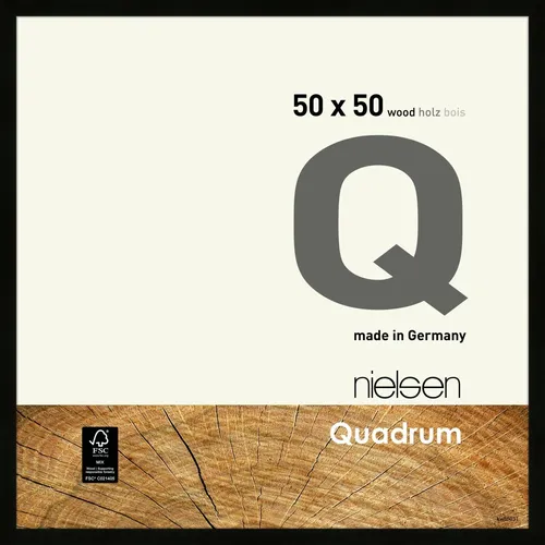 nielsen Bilderrahmen Quadrum 50 x 50 cm, Schwarz - Stilvoller Bilderrahmen aus FSC-zertifiziertem Holz, ideal für Fotos bis 20x30 cm. Flexibel im Hoch- und Querformat einsetzbar, mit Echtglas und einfacher Handhabung für schnellen Motivwechsel.