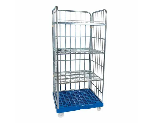 OSWALD Transportwagen Rollregal 3-seitig mit 3 Böden - Transportwagen für effiziente Lagerung mit 3 stabilen Böden, Traglast von 500 kg und leichtgängigen Rollen für optimale Mobilität. Ideal für Lager, Büros und Werkstätten.
