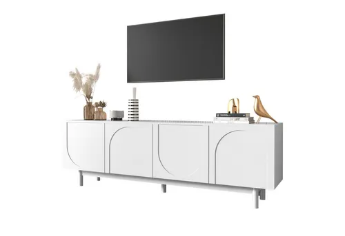 Odikalo TV-Schrank TV-Möbel im Luxusstil strukturierte Türen verstellbare Trennwände