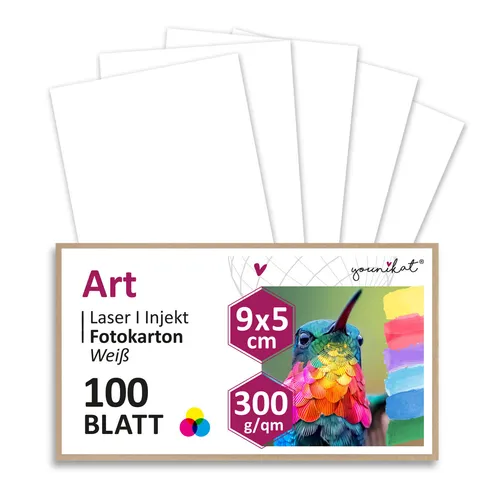 100er Set blanko Bastelkarten I 9 x 5 cm