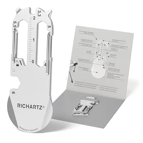 RICHARTZ KEY ORGANIZER modern-2 | Multitool Schlüsselanhänger | 16 praktische Funktionen | Hochwertiger, matt gestrahlter Edelstahl | Schlüsselanhänger Werkzeug inkl. Funktionsbeschreibung
